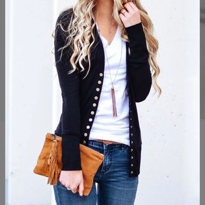 Women’s black button up cardigan